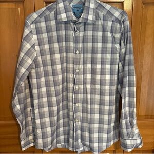 Tommy Bahama Blue and White Plaid Shirt